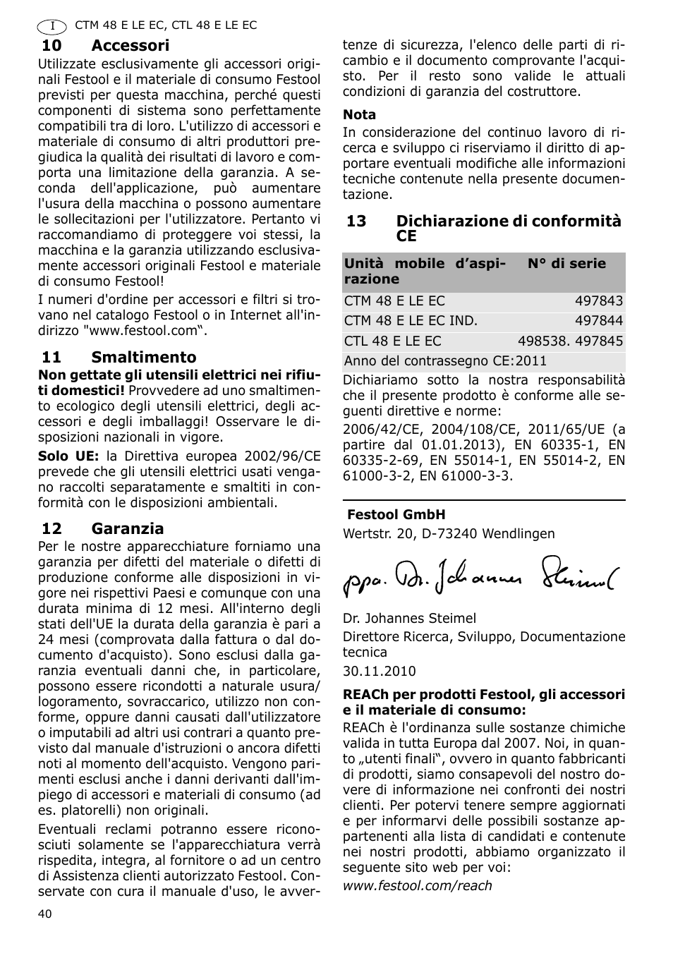 Festool CTH 48 E-LE-AC CLEANTEX User Manual | Page 40 / 101