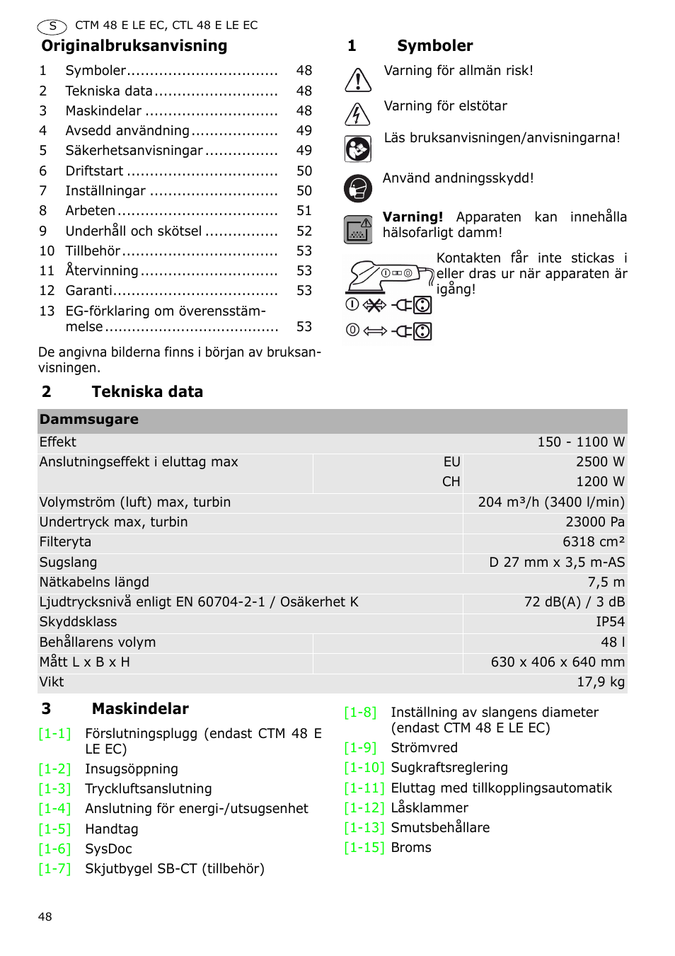 Festool CTH 48 E-LE-AC CLEANTEX User Manual | Page 48 / 101