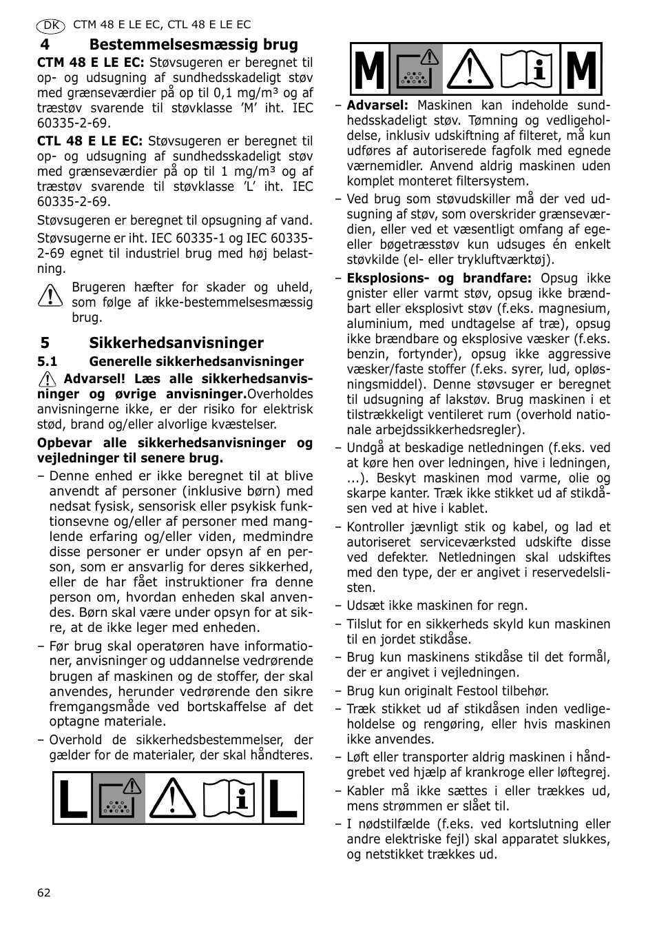 Festool CTH 48 E-LE-AC CLEANTEX User Manual | Page 62 / 101