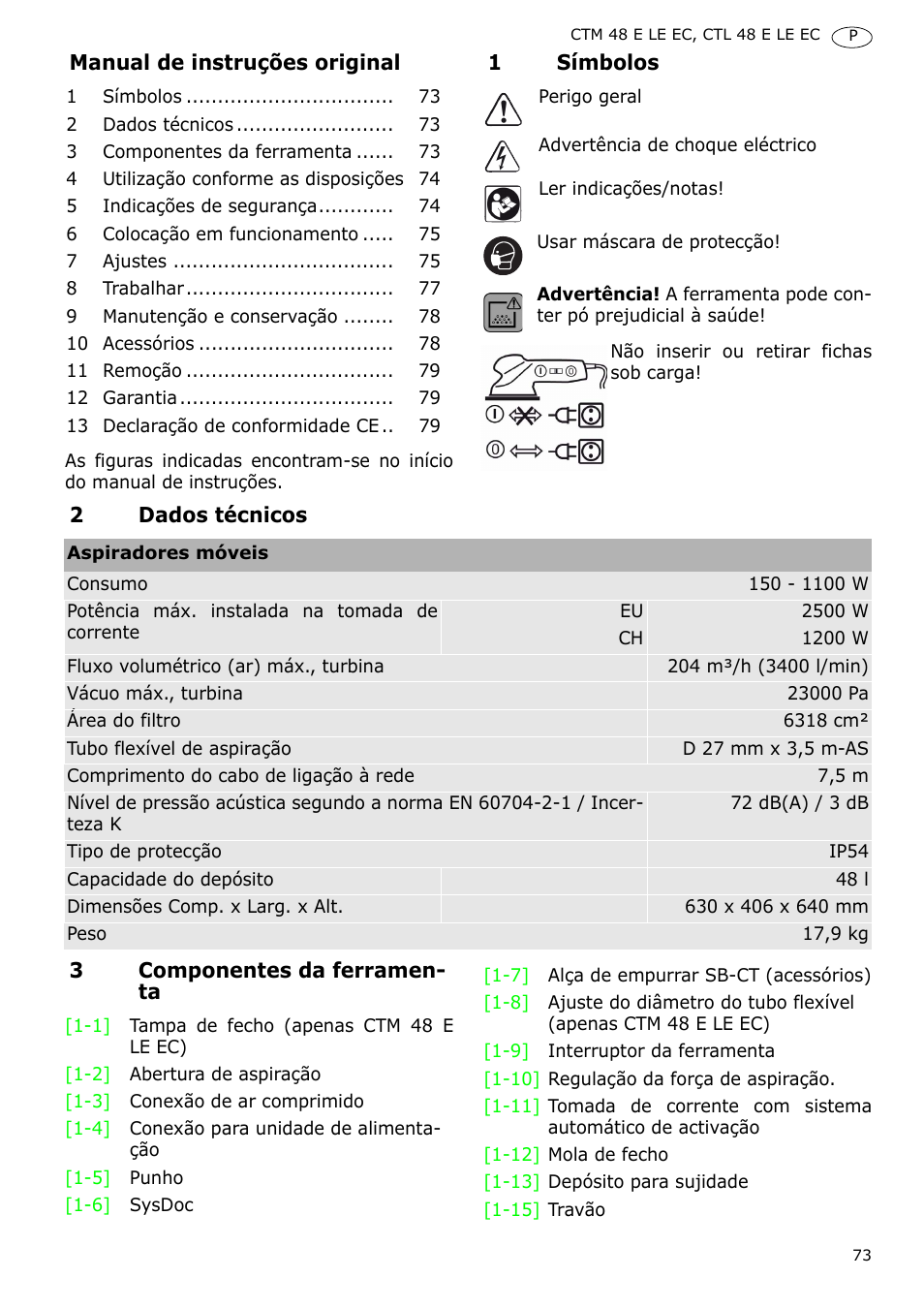 Festool CTH 48 E-LE-AC CLEANTEX User Manual | Page 73 / 101