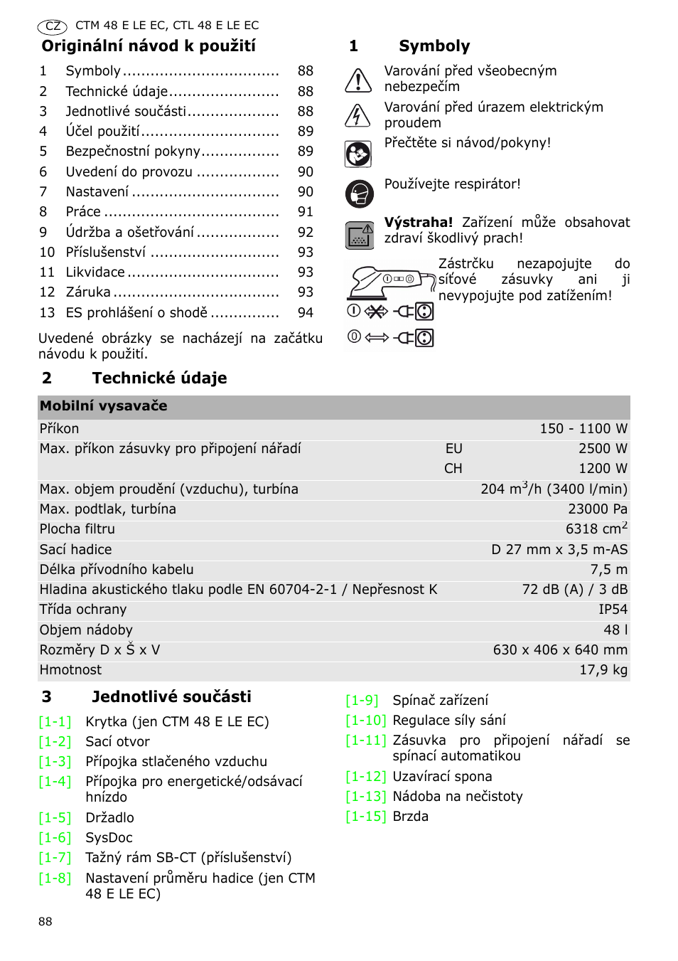 Festool CTH 48 E-LE-AC CLEANTEX User Manual | Page 88 / 101