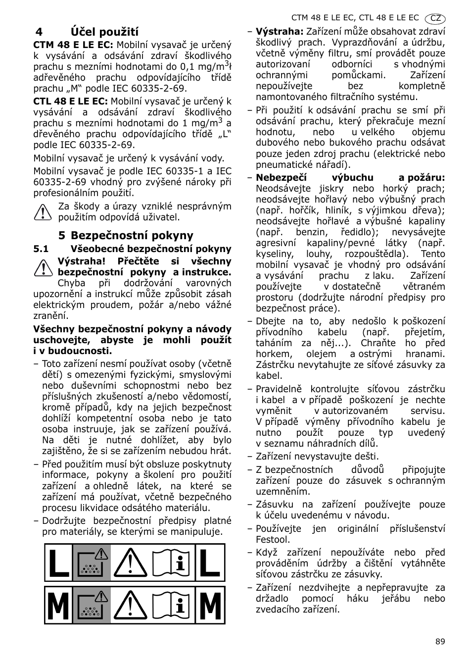 Festool CTH 48 E-LE-AC CLEANTEX User Manual | Page 89 / 101