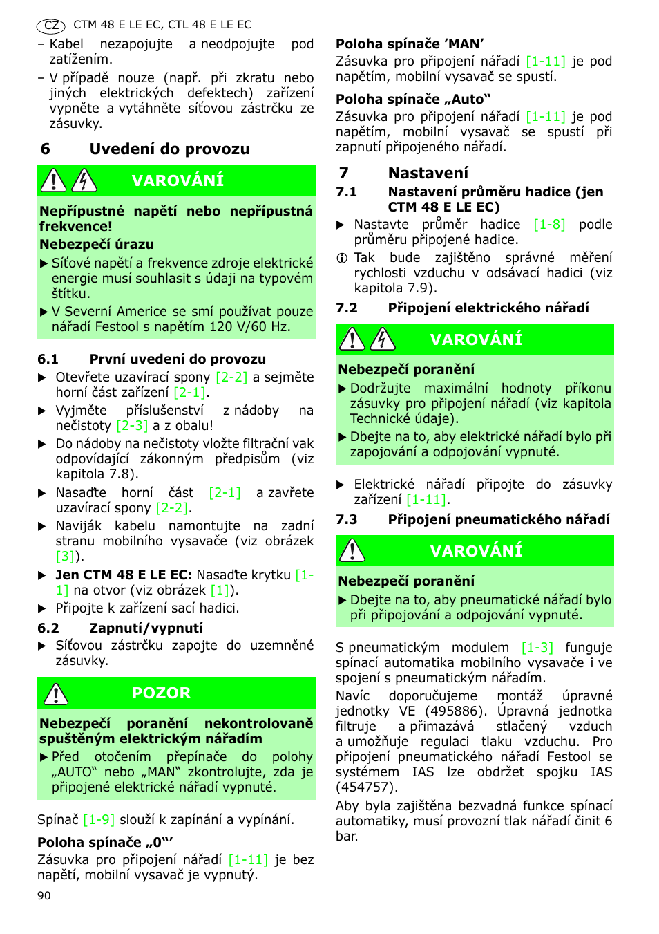 Festool CTH 48 E-LE-AC CLEANTEX User Manual | Page 90 / 101