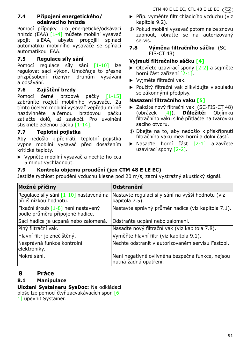 Festool CTH 48 E-LE-AC CLEANTEX User Manual | Page 91 / 101