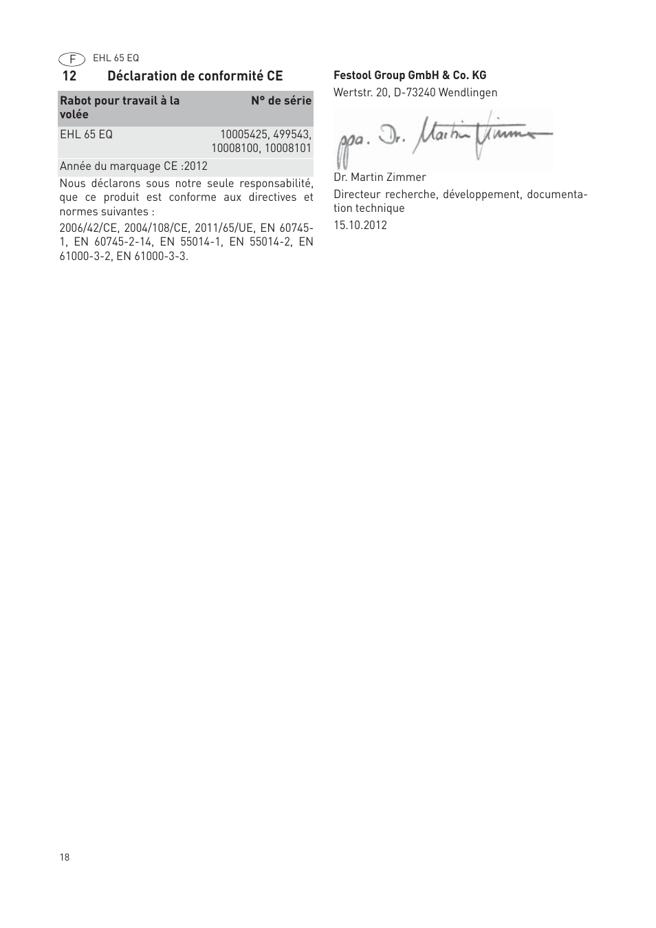 Festool EHL65 EQ User Manual | Page 18 / 66