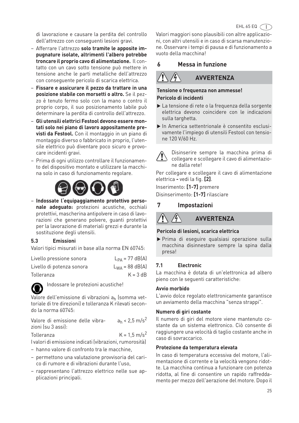 Festool EHL65 EQ User Manual | Page 25 / 66