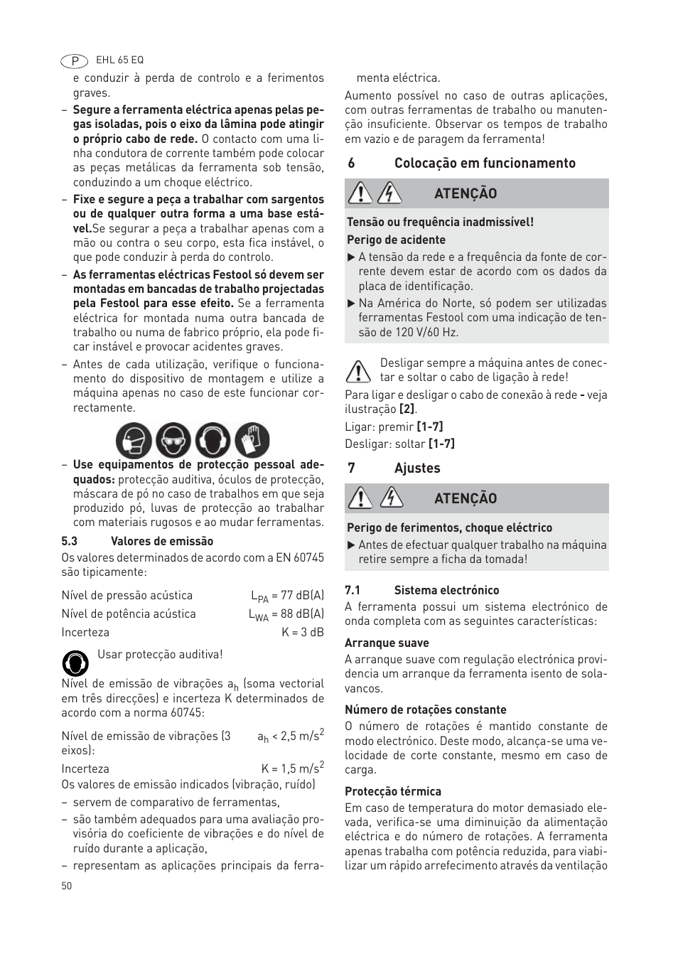 Festool EHL65 EQ User Manual | Page 50 / 66