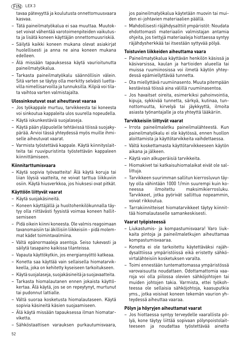 Festool LEX 3 77-2-5 User Manual | Page 52 / 94