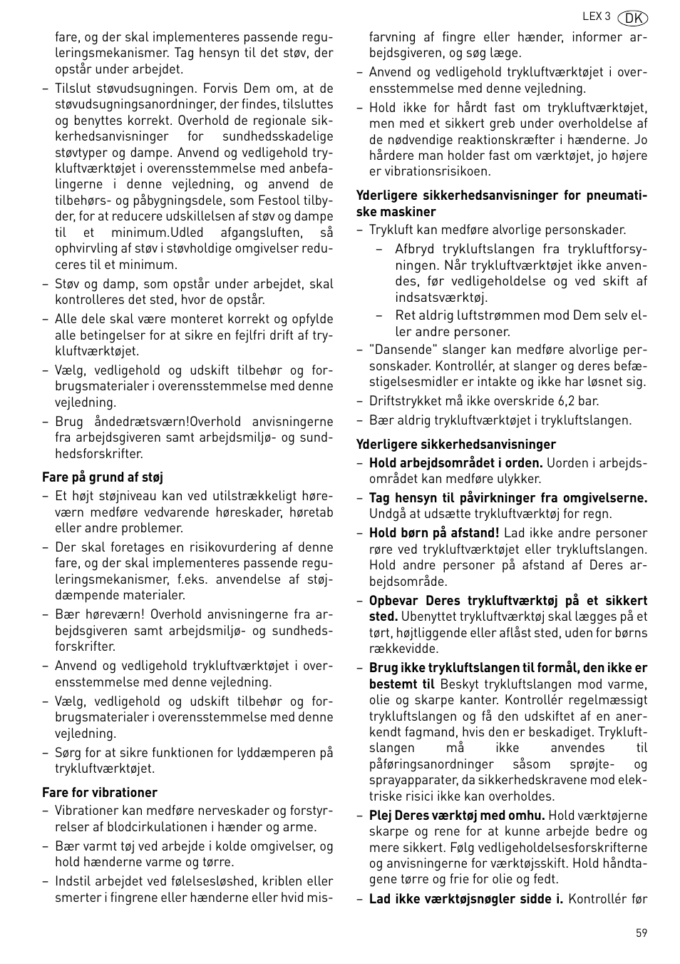 Festool LEX 3 77-2-5 User Manual | Page 59 / 94