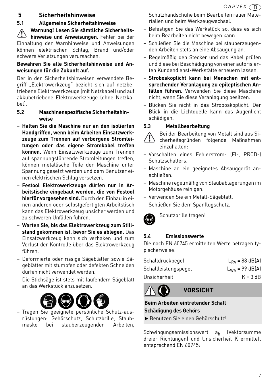 Sicherheitshinweise | Festool PSB 420 EBQ User Manual | Page 7 / 99