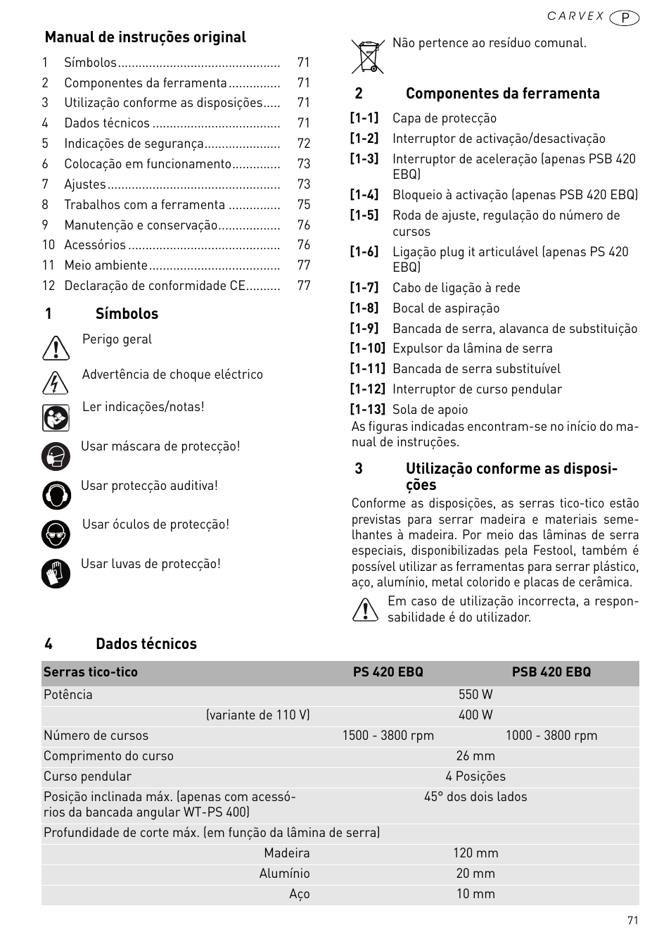 Festool PSB 420 EBQ User Manual | Page 71 / 99