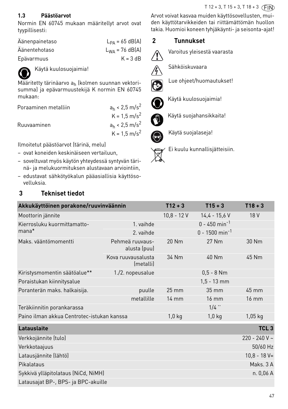 Festool T 18+3 Li User Manual | Page 47 / 84