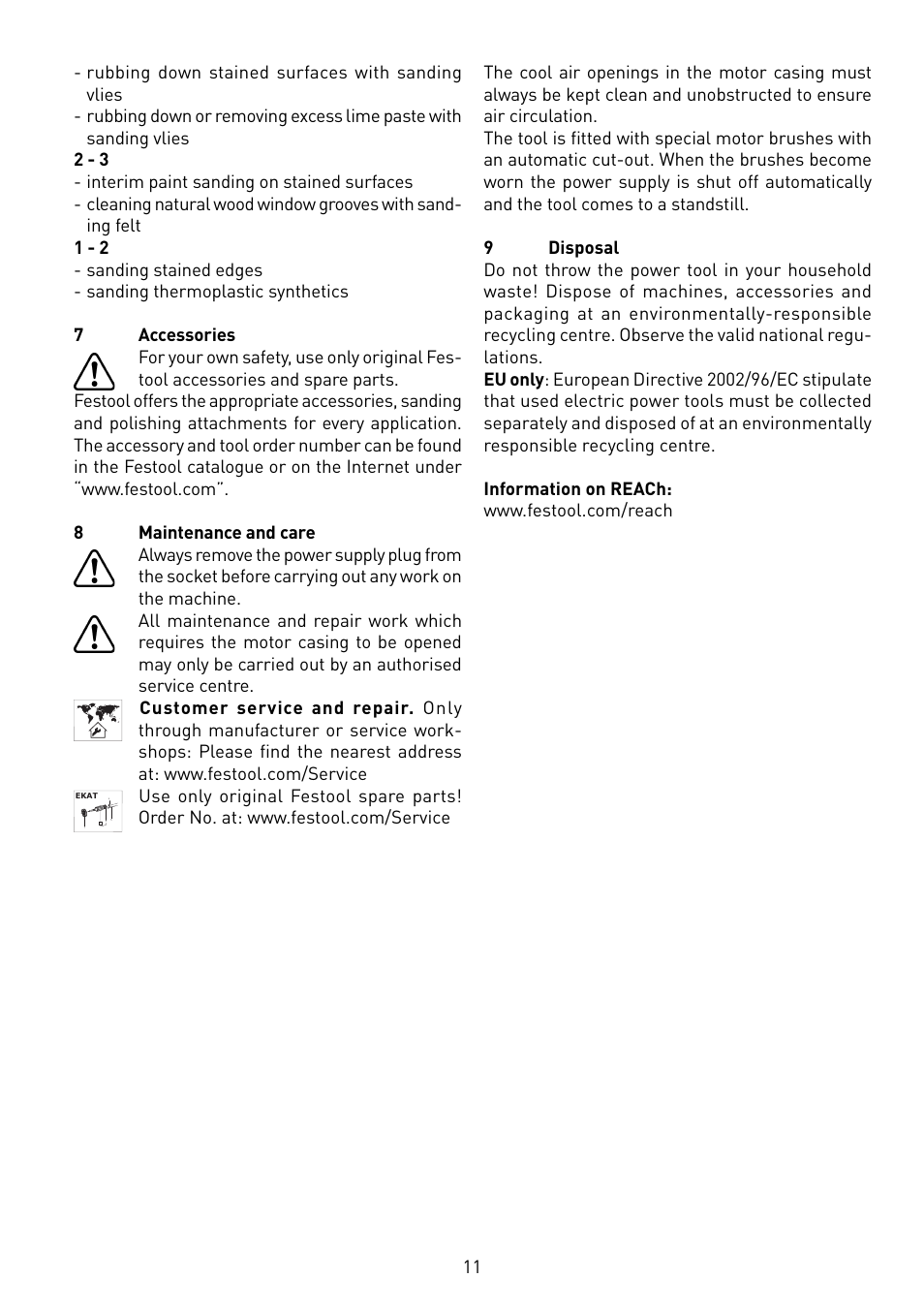 Festool RTS 400 Q-EQ User Manual | Page 11 / 46