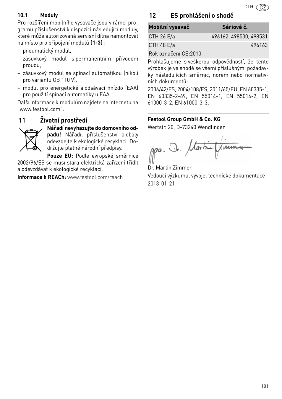 Festool CTH 26 E-AC CLEANTEX User Manual | Page 101 / 109
