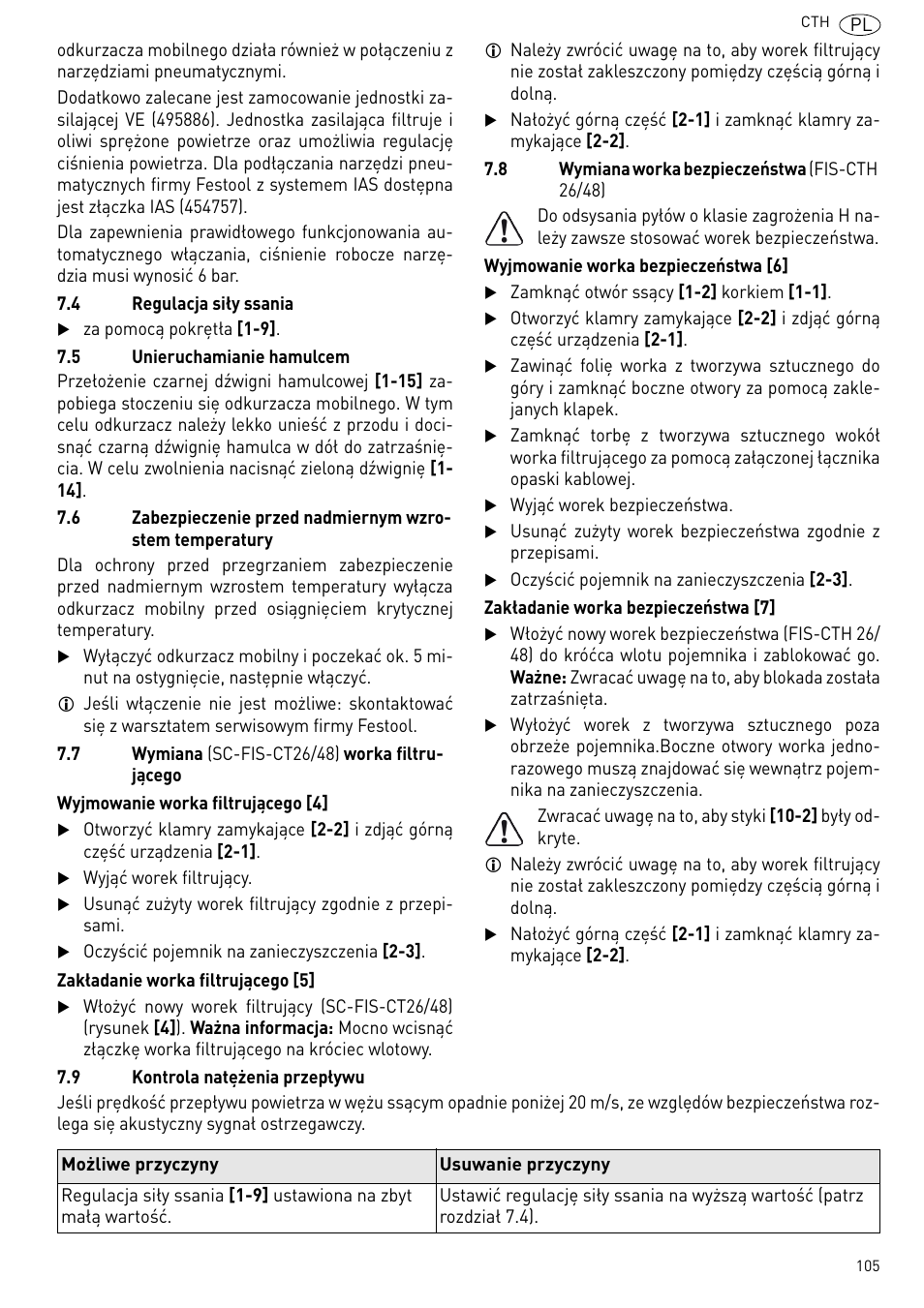Festool CTH 26 E-AC CLEANTEX User Manual | Page 105 / 109