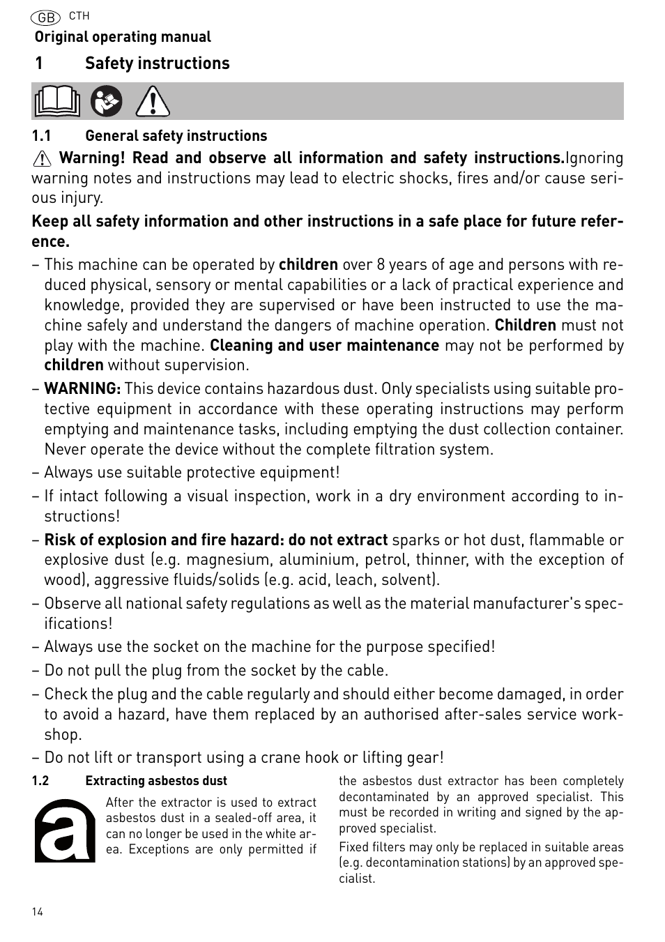 Festool CTH 26 E-AC CLEANTEX User Manual | Page 14 / 109