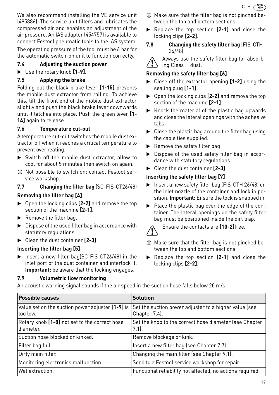 Festool CTH 26 E-AC CLEANTEX User Manual | Page 17 / 109