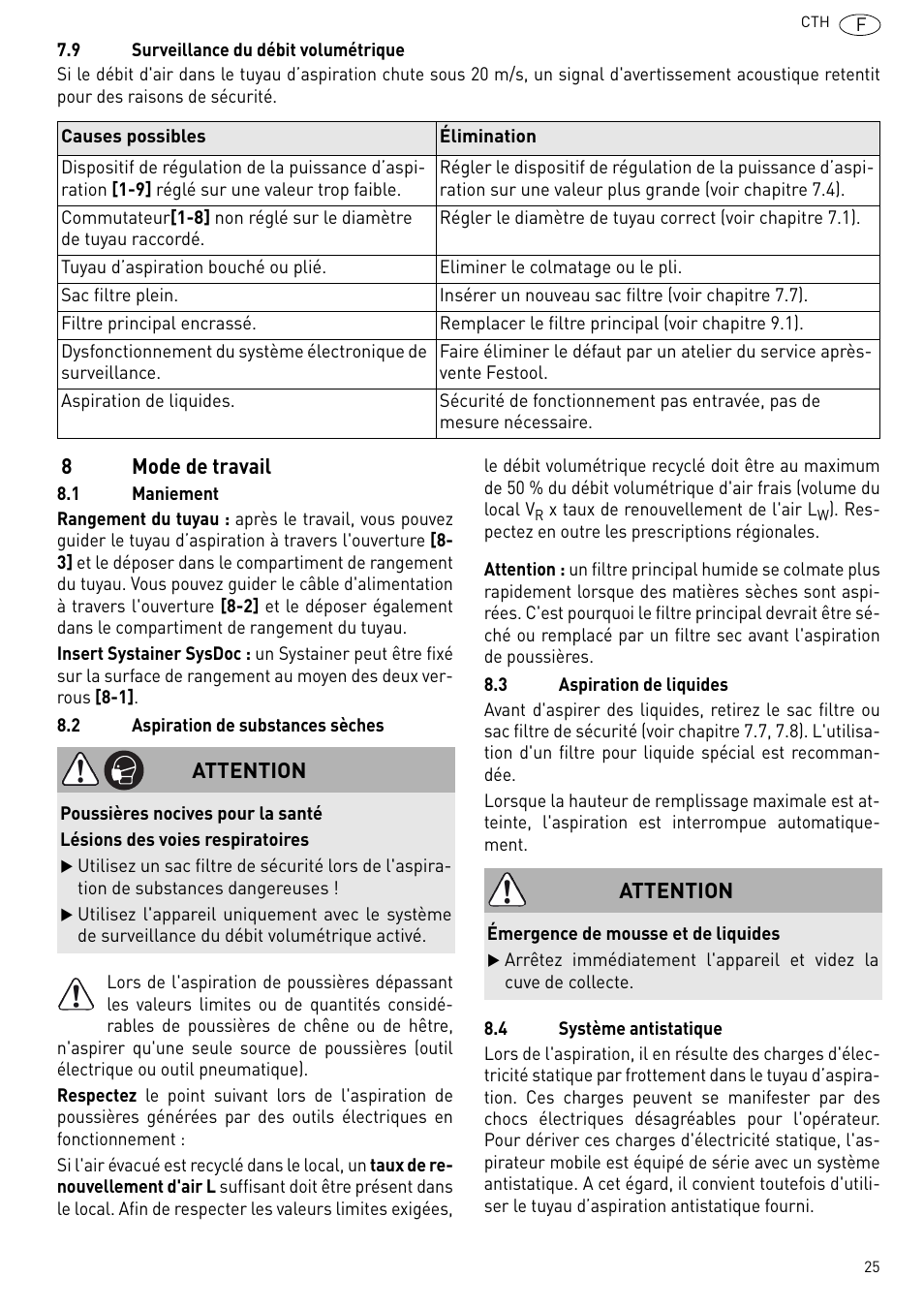 Festool CTH 26 E-AC CLEANTEX User Manual | Page 25 / 109