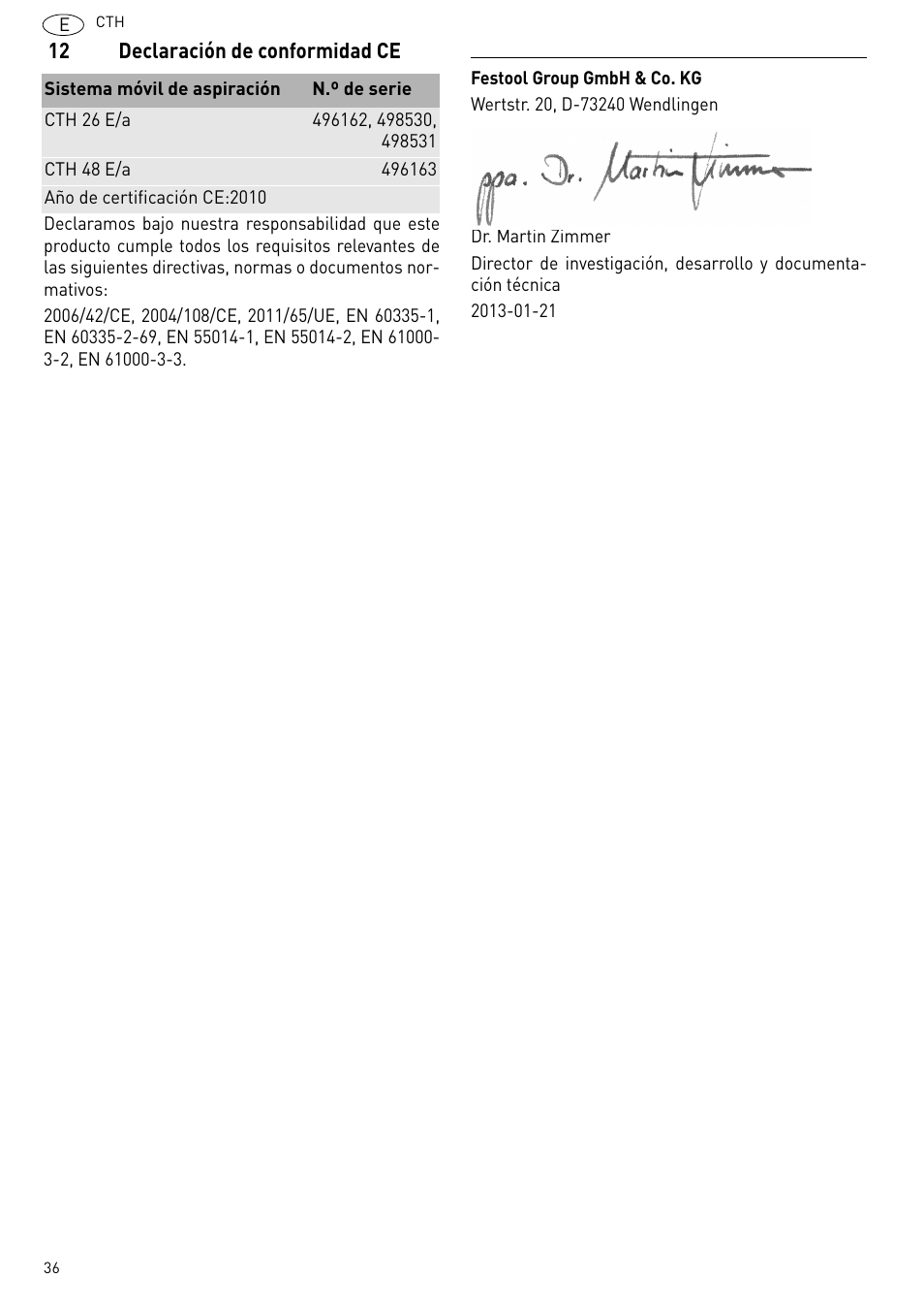 Festool CTH 26 E-AC CLEANTEX User Manual | Page 36 / 109