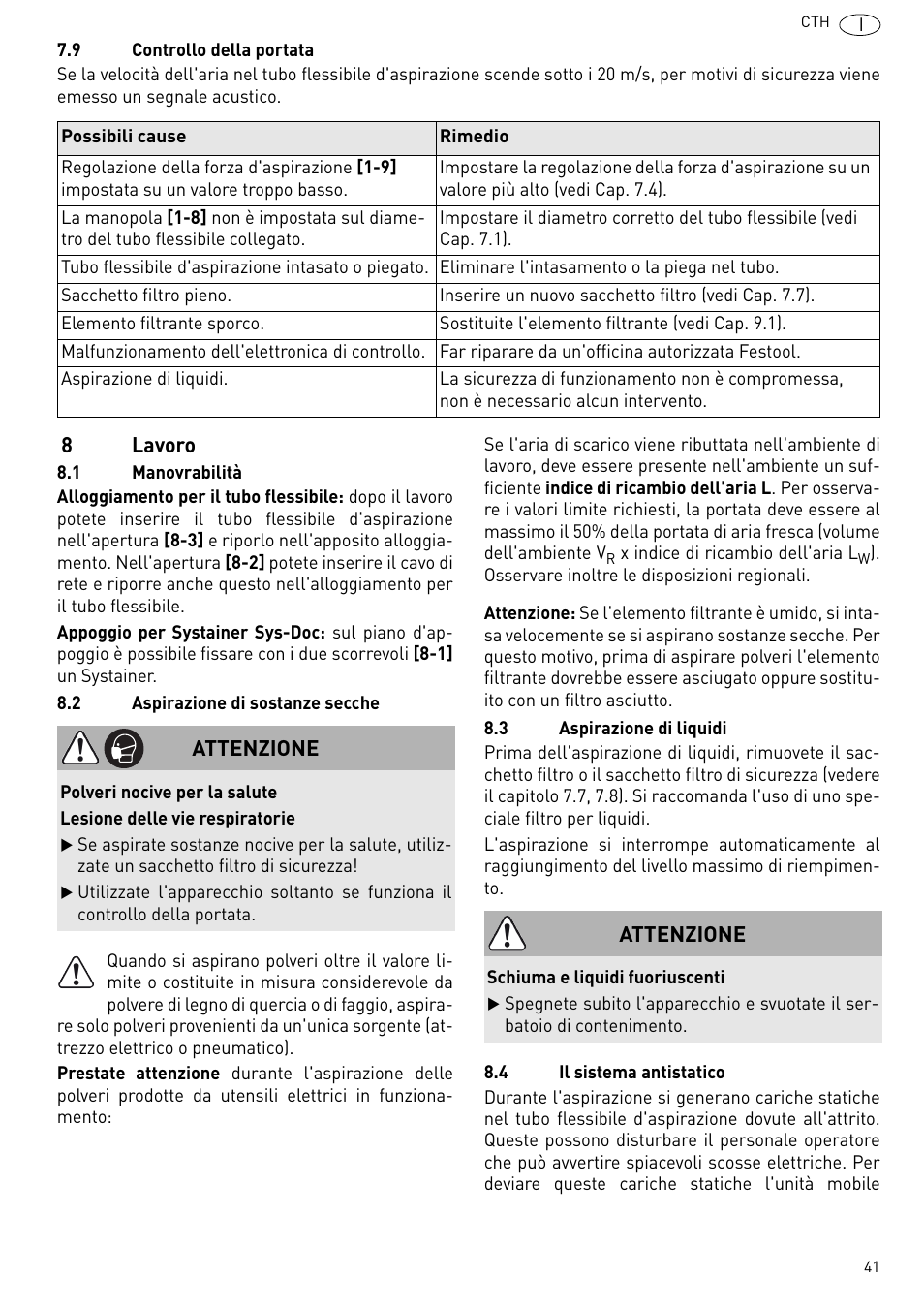 Festool CTH 26 E-AC CLEANTEX User Manual | Page 41 / 109