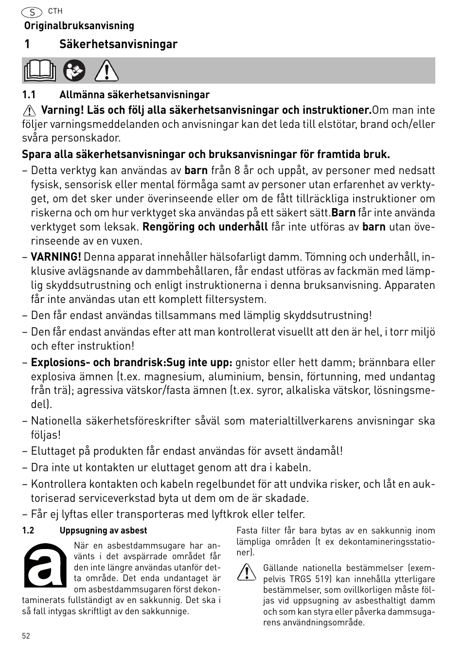 Festool CTH 26 E-AC CLEANTEX User Manual | Page 52 / 109