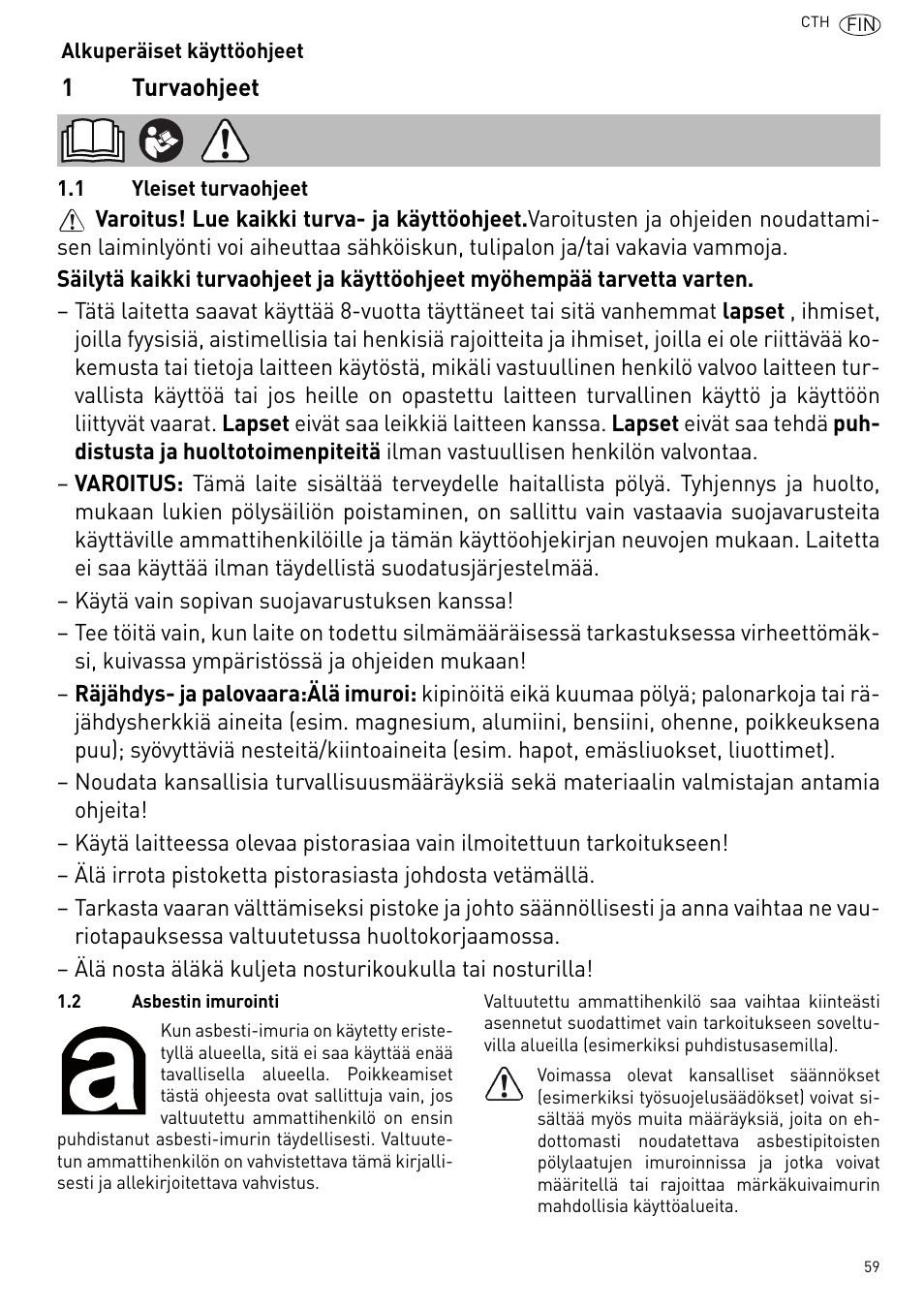 Festool CTH 26 E-AC CLEANTEX User Manual | Page 59 / 109