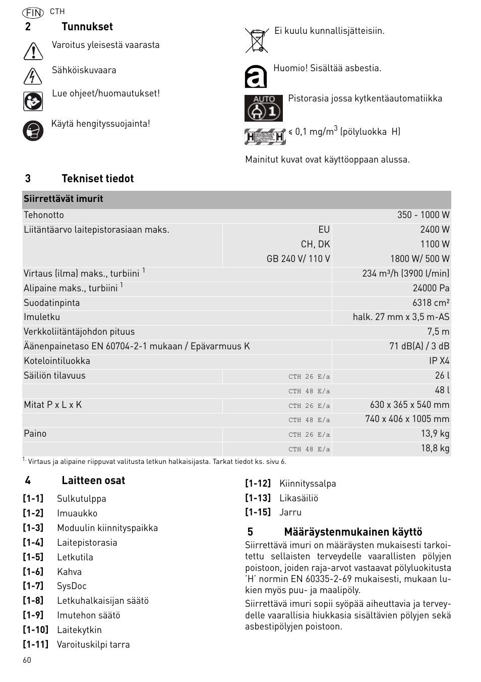 2tunnukset | Festool CTH 26 E-AC CLEANTEX User Manual | Page 60 / 109