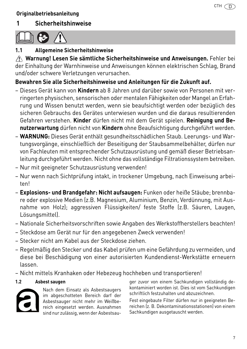 Festool CTH 26 E-AC CLEANTEX User Manual | Page 7 / 109