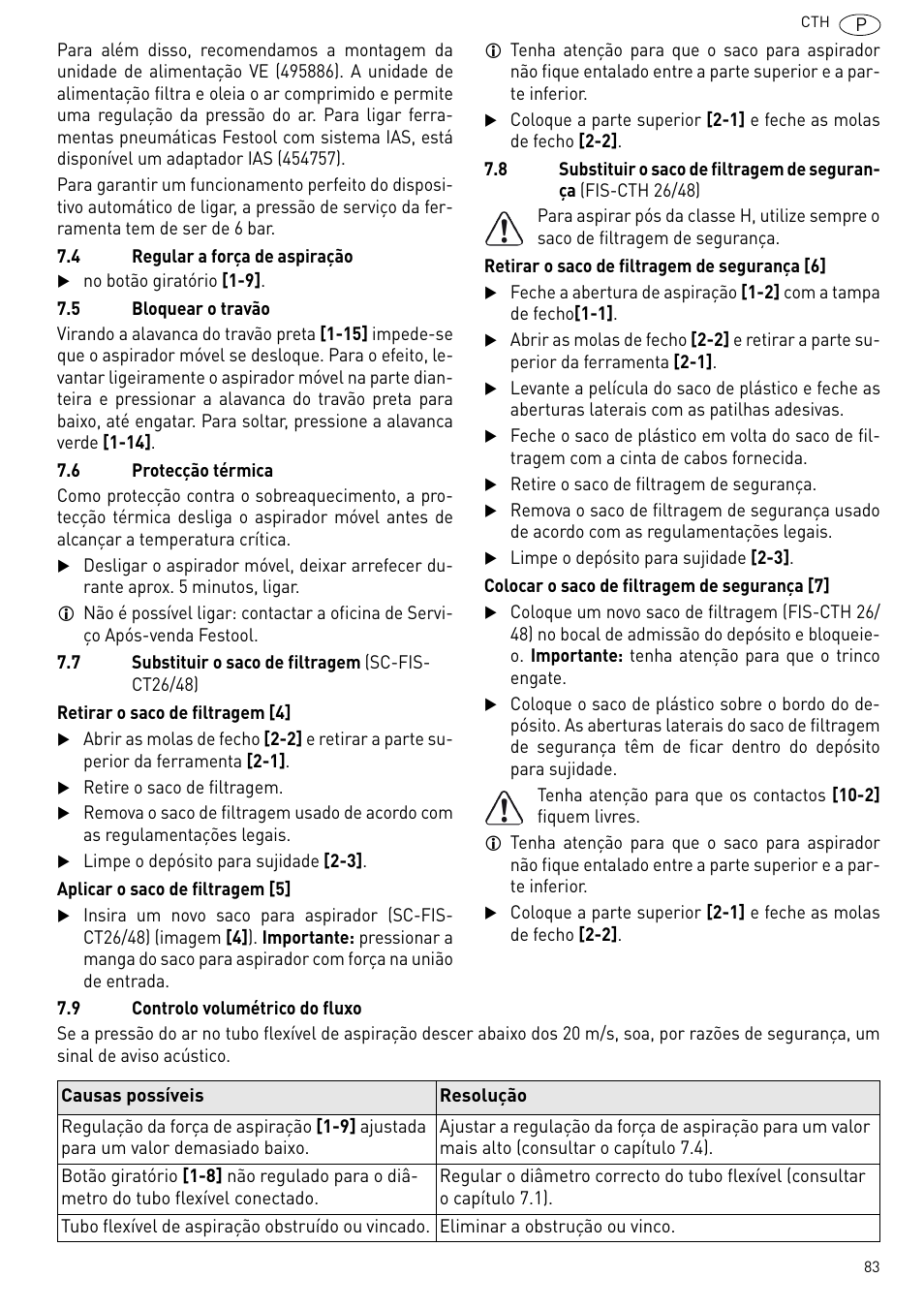 Festool CTH 26 E-AC CLEANTEX User Manual | Page 83 / 109