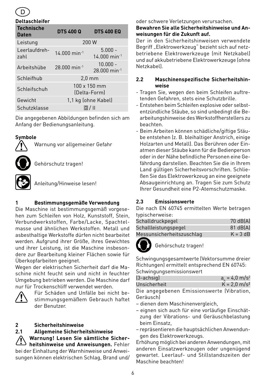 Festool DTS 400 Q-EQ User Manual | Page 6 / 46