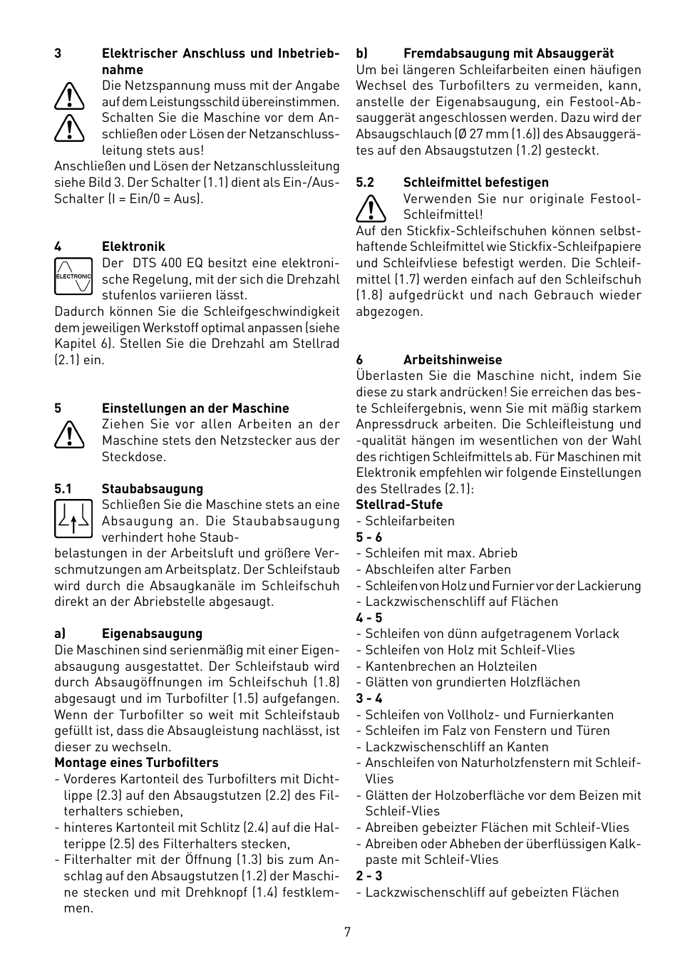 Festool DTS 400 Q-EQ User Manual | Page 7 / 46