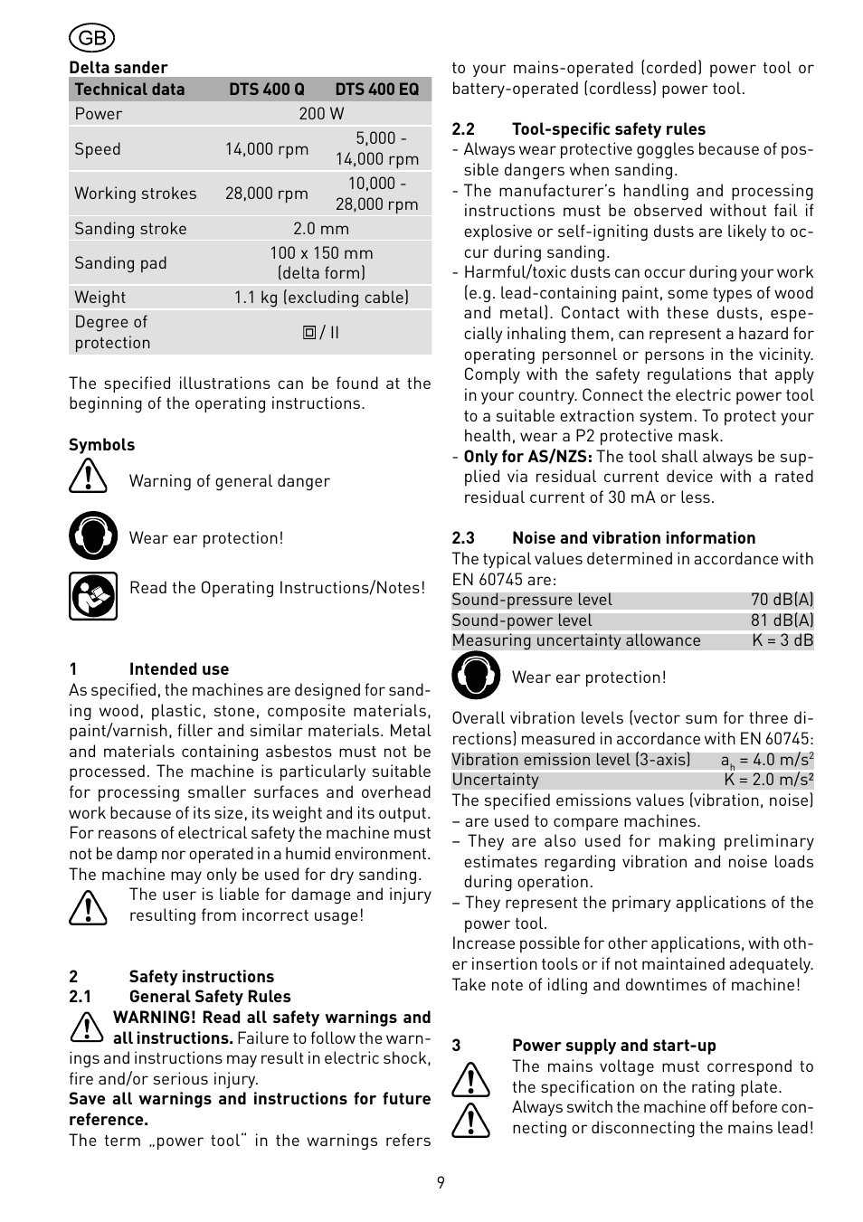 Festool DTS 400 Q-EQ User Manual | Page 9 / 46