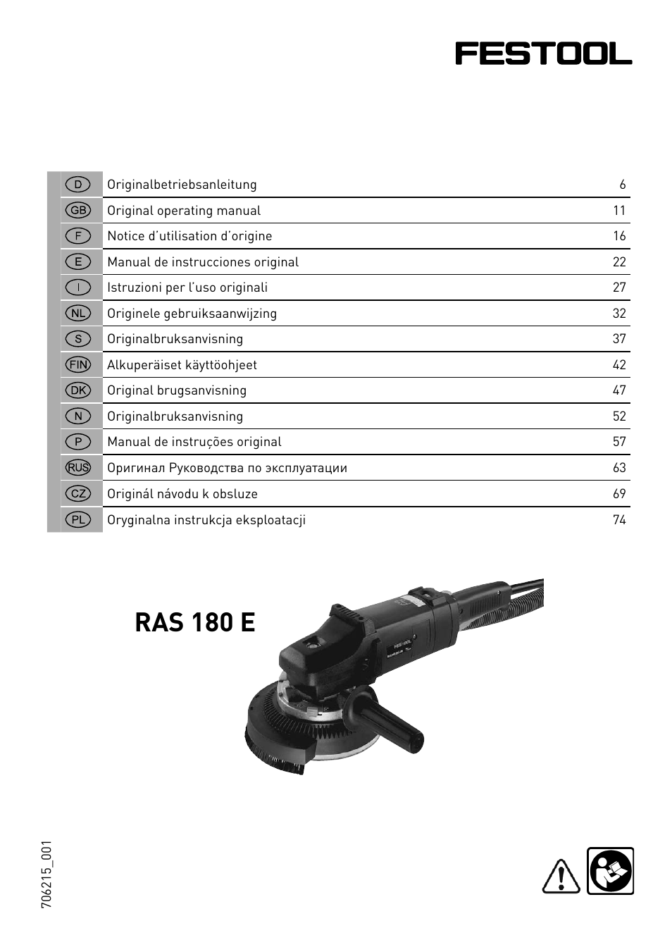 Festool RAS 180.03 E User Manual | 79 pages