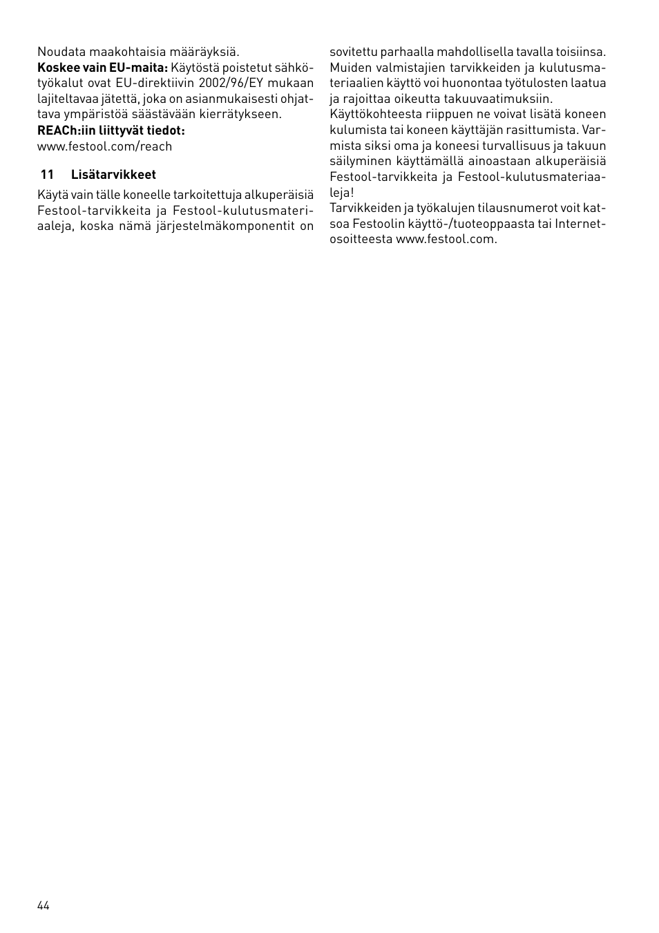 Festool BMS 180 E Rustofix HR User Manual | Page 44 / 73