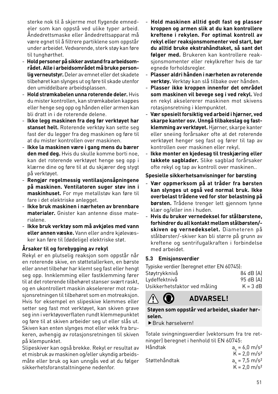 Advarsel | Festool BMS 180 E Rustofix HR User Manual | Page 51 / 73