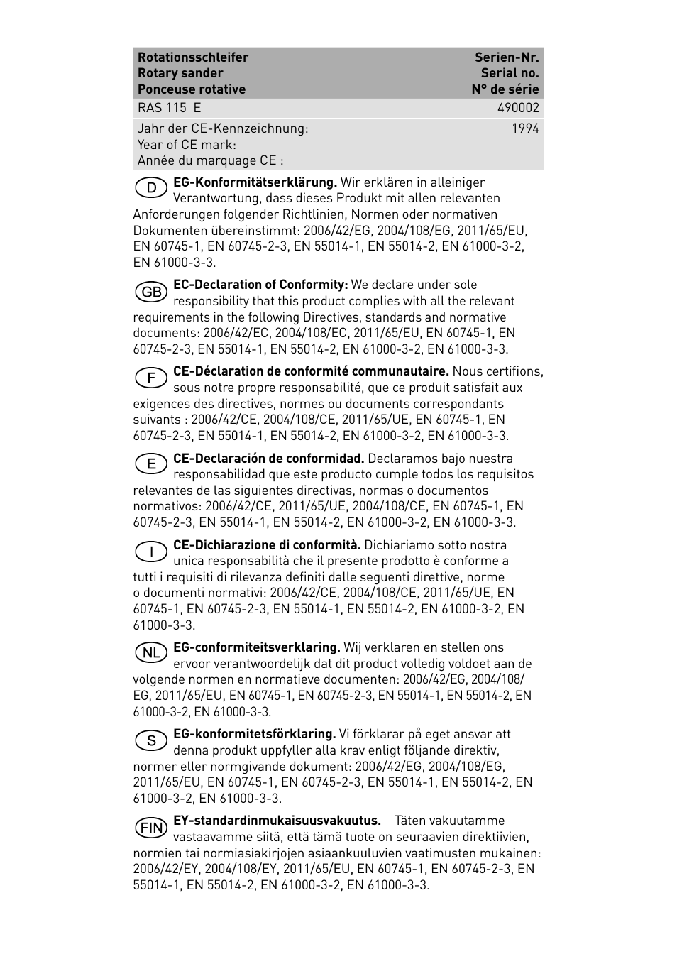 Festool RAS 115.04 E User Manual | Page 2 / 80