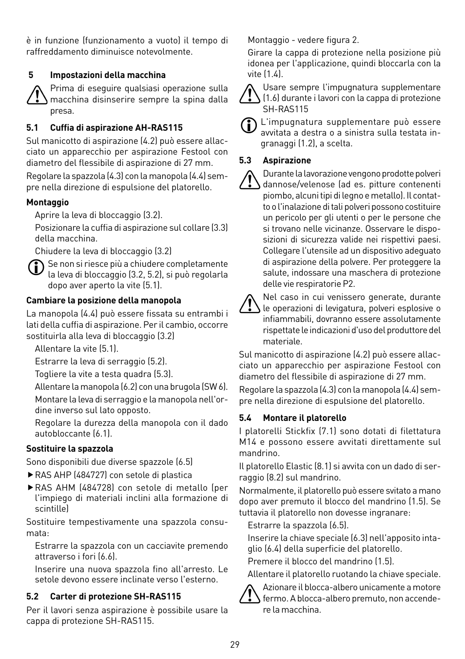 Festool RAS 115.04 E User Manual | Page 29 / 80