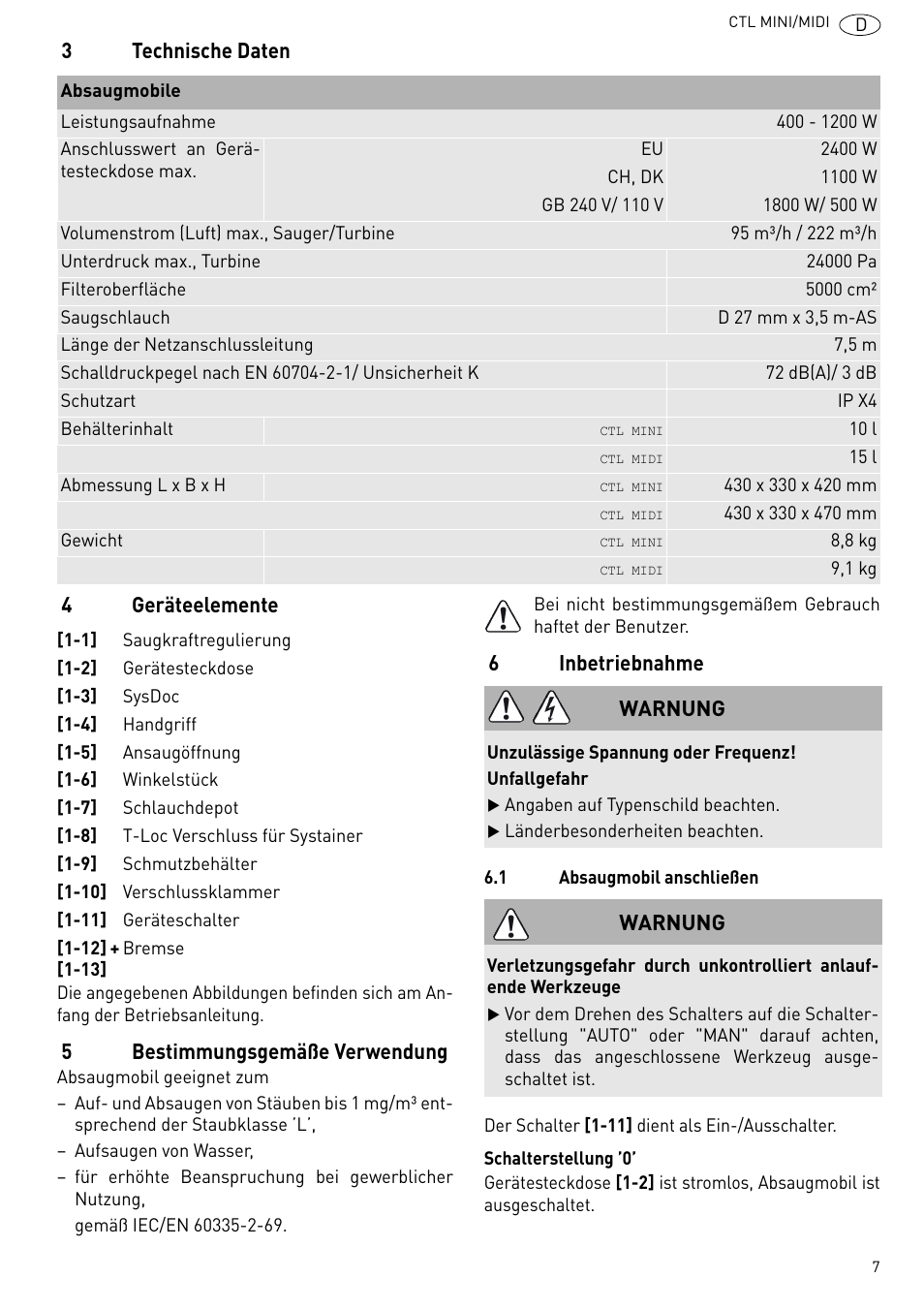 Festool CTL MIDI User Manual | Page 7 / 68