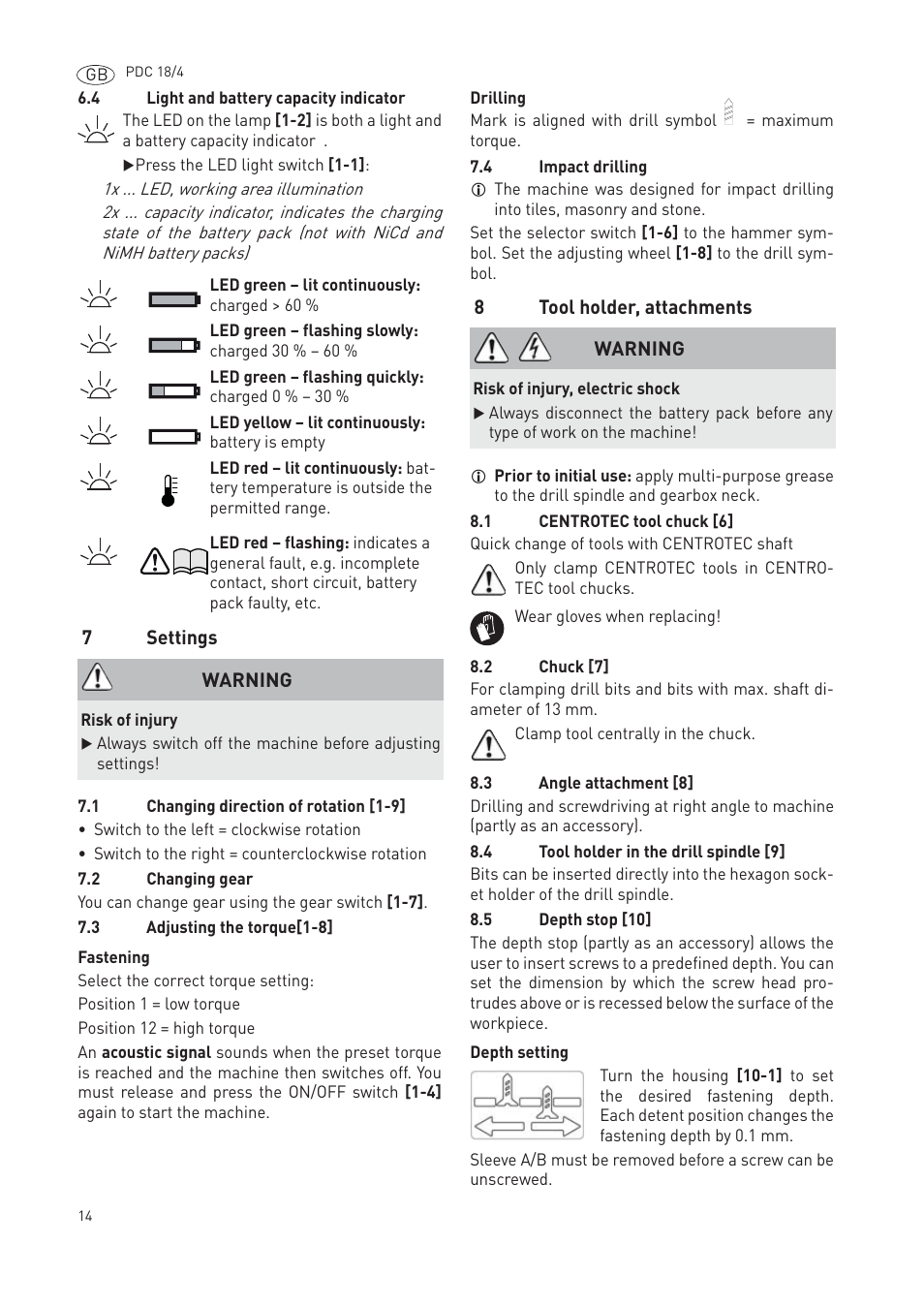 Festool PDC 18 User Manual | Page 14 / 89