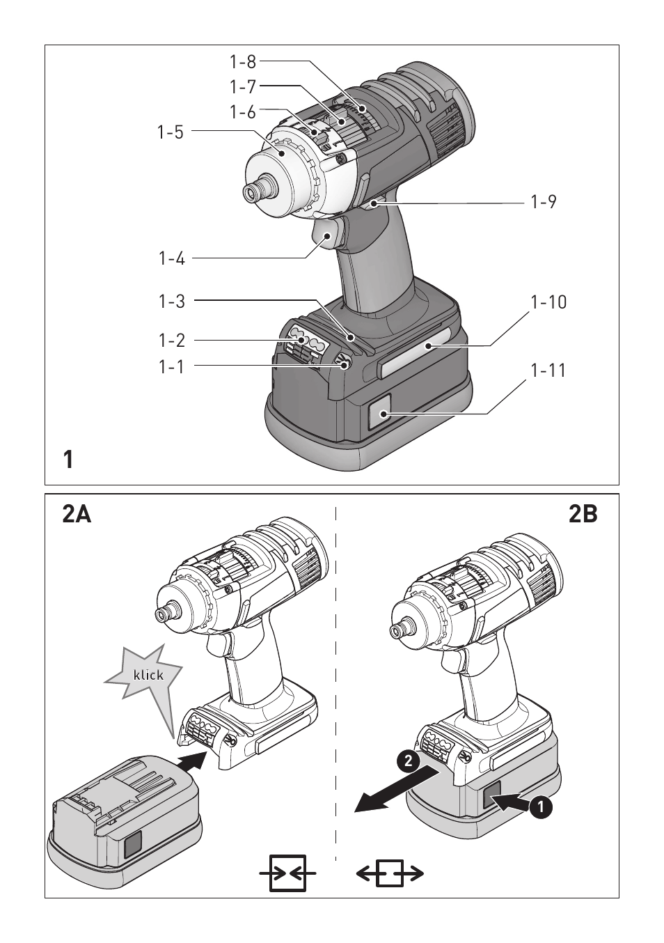 2a 1 2b | Festool PDC 18 User Manual | Page 2 / 89