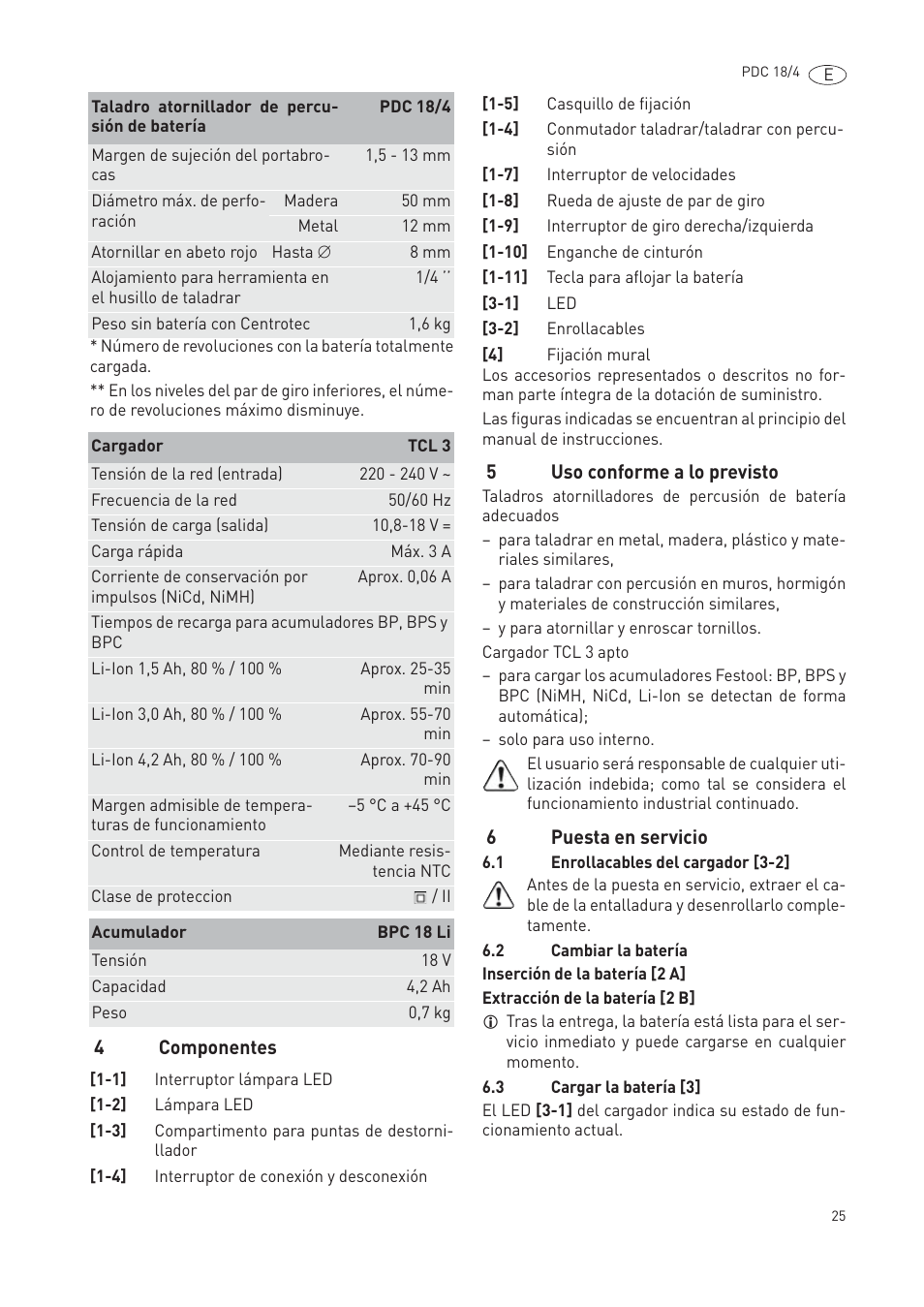 Festool PDC 18 User Manual | Page 25 / 89