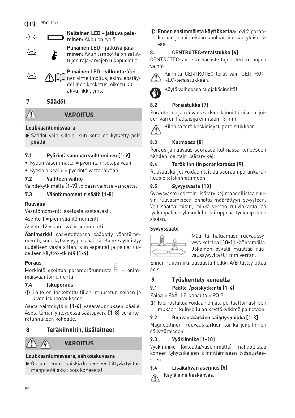 Festool PDC 18 User Manual | Page 50 / 89