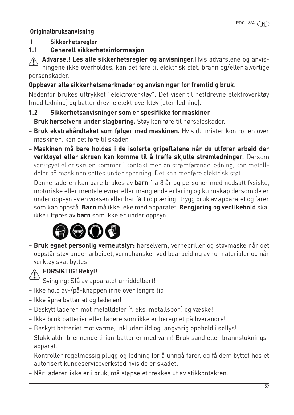 Festool PDC 18 User Manual | Page 59 / 89