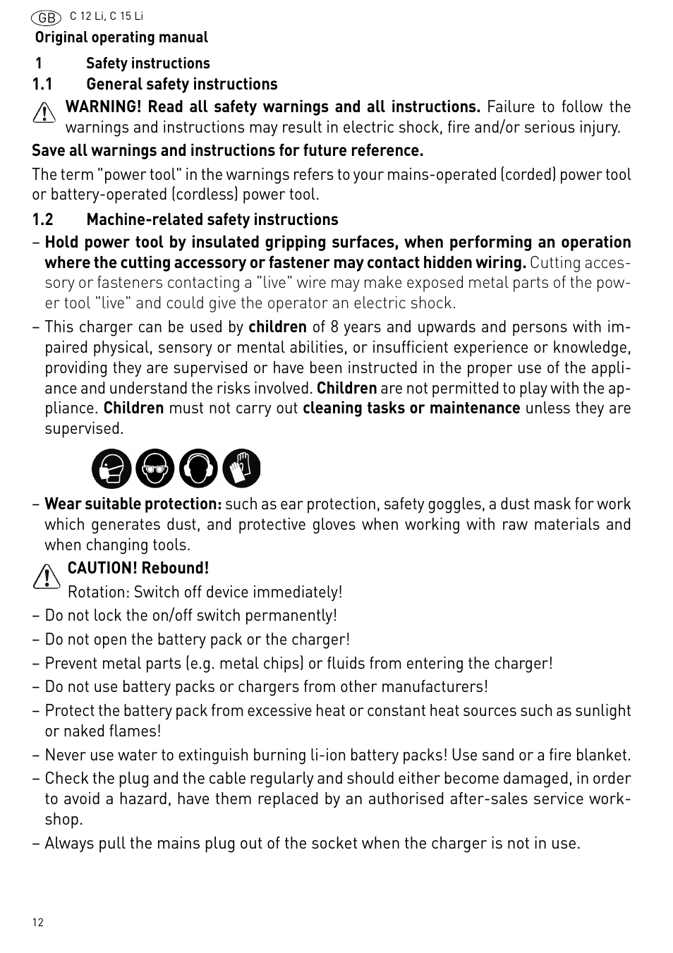 Festool C 15 Li User Manual | Page 12 / 83