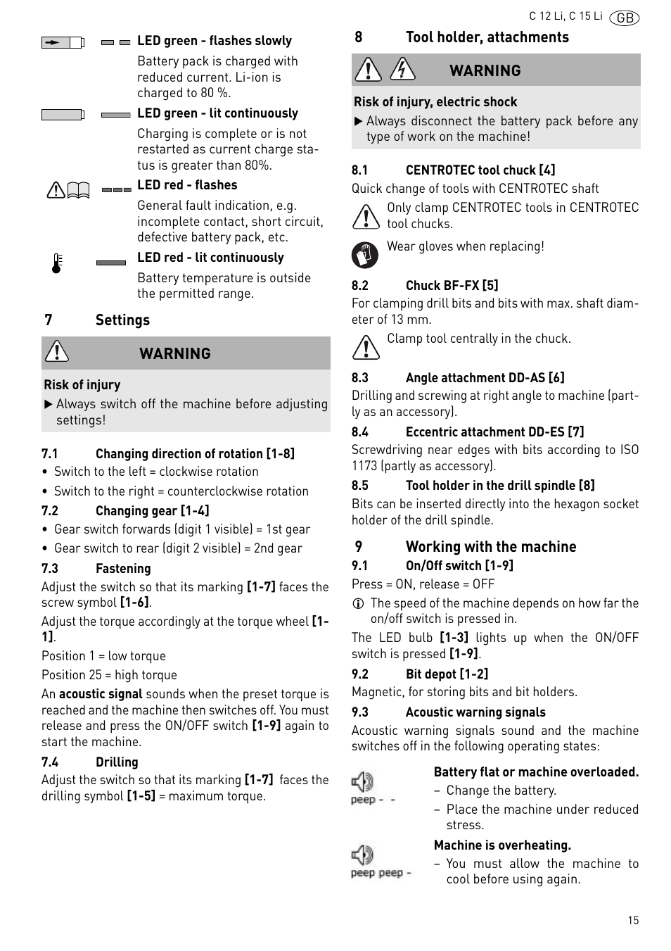 Festool C 15 Li User Manual | Page 15 / 83