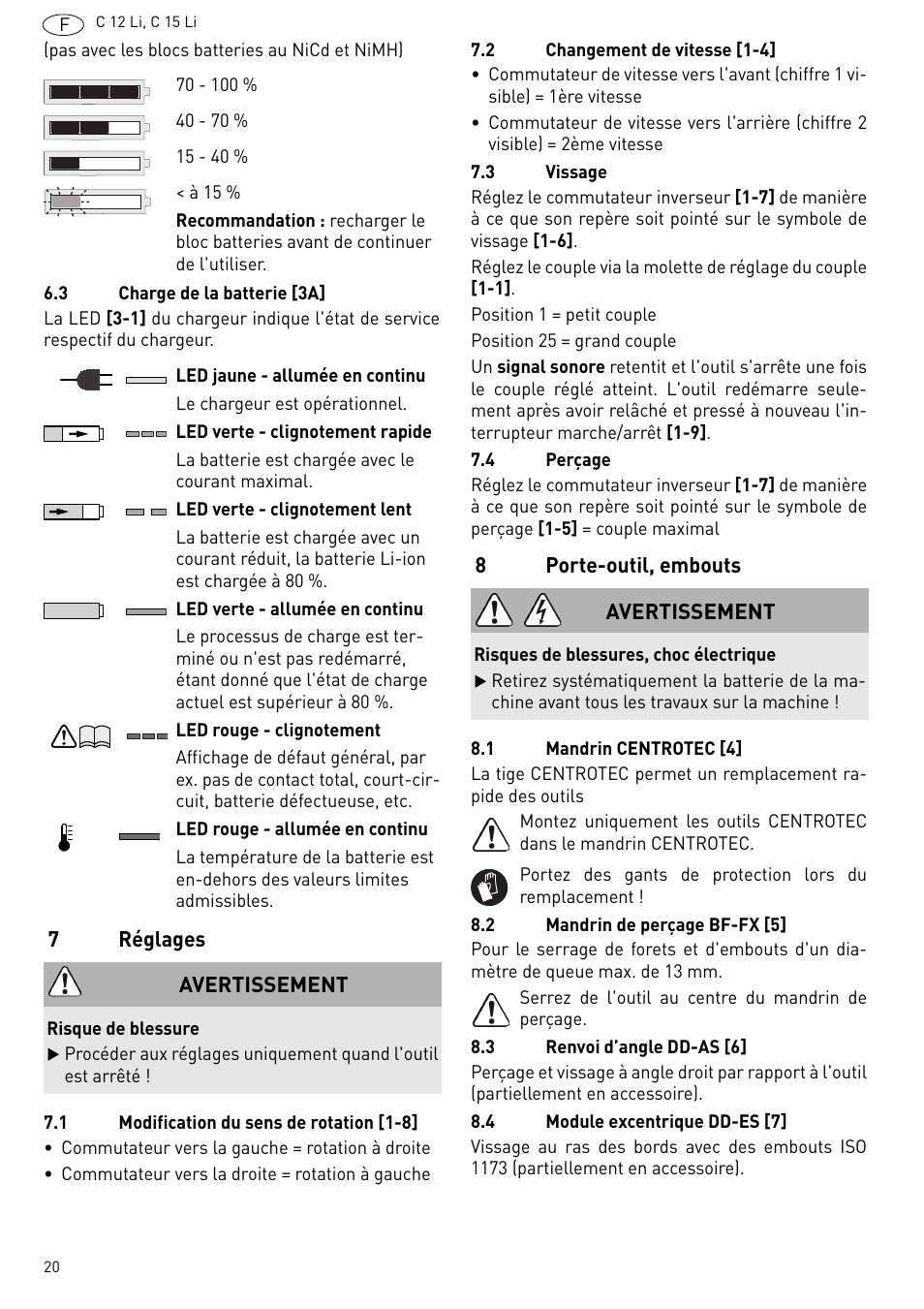 Festool C 15 Li User Manual | Page 20 / 83