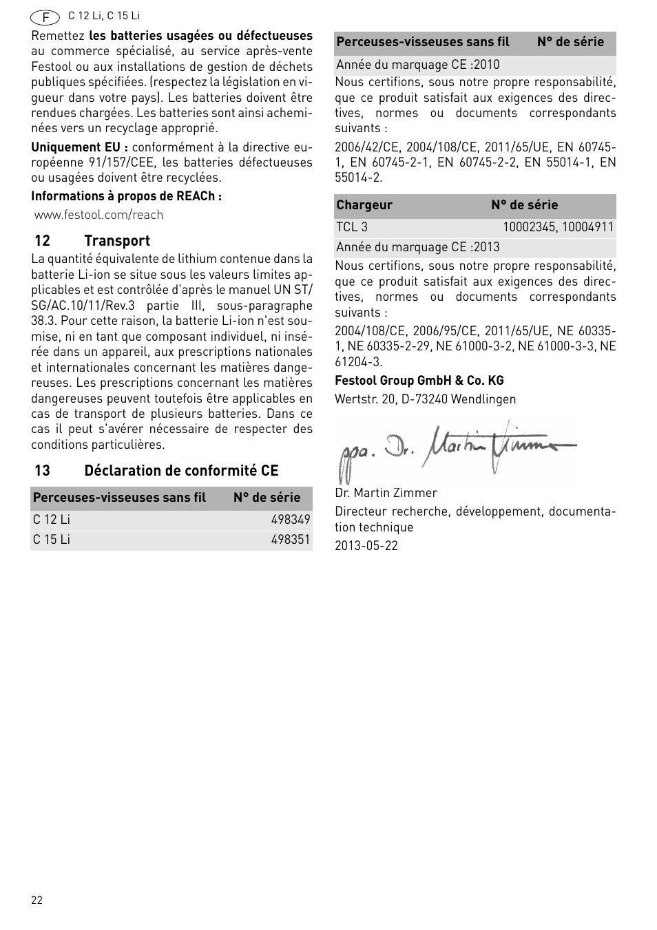 Festool C 15 Li User Manual | Page 22 / 83