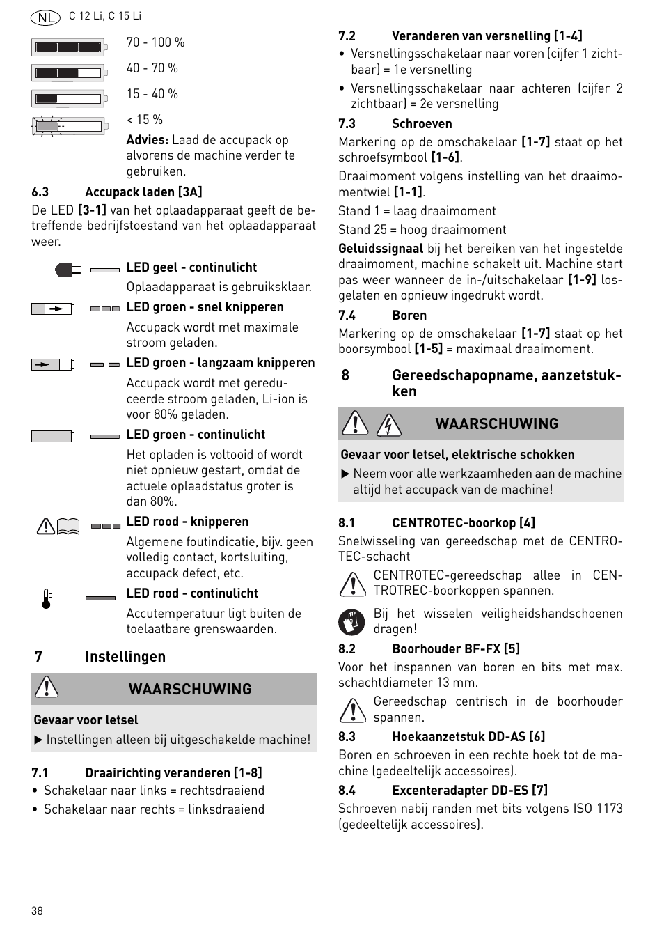 Festool C 15 Li User Manual | Page 38 / 83