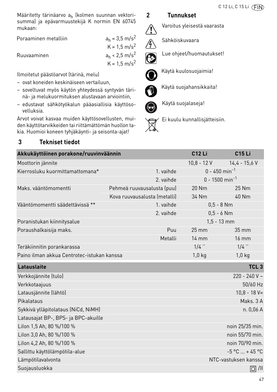 Festool C 15 Li User Manual | Page 47 / 83
