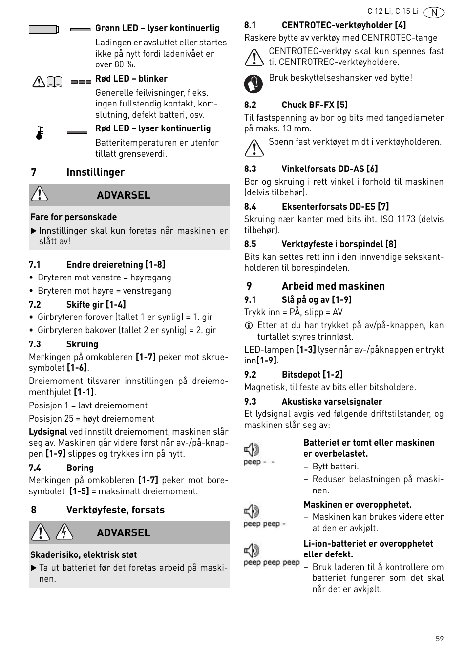 Festool C 15 Li User Manual | Page 59 / 83